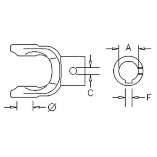 Comer Industries Implement Round Bore Yoke - image 2