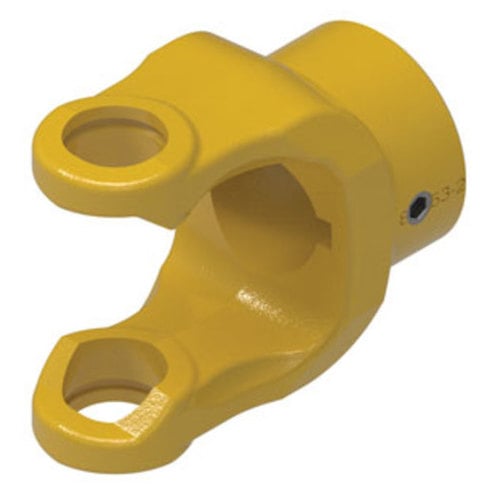  44mm Round Bore Implement Yoke with 9mm Keyway & Setscrew - image 1