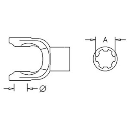  Implement Yoke .901" x 13 Spline Bore with Set Screw - image 4