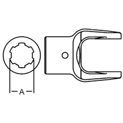  Spline Bore Implement Yoke with 21/64" Pin Hole - image 4