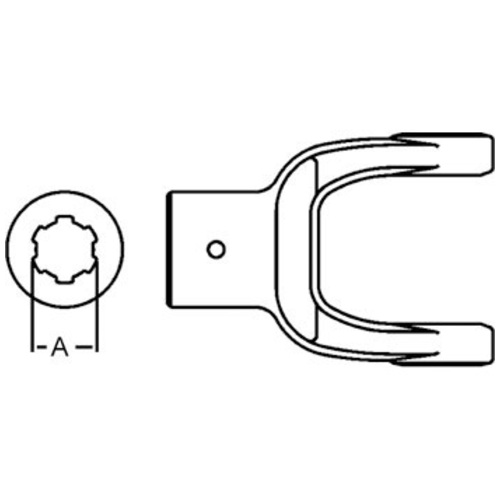  Spline Bore Implement Yoke with Pin Hole - image 3