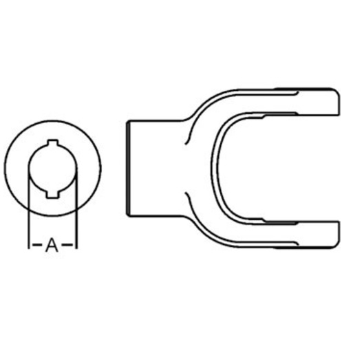  Round Bore Implement Yoke Double Keyway & Set Screw - image 3