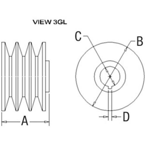 Allis-Chalmers 3V Groove Pulley - image 2