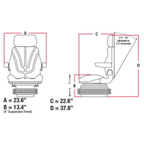  Seat Assembly Air Suspension Black Cloth - image 8