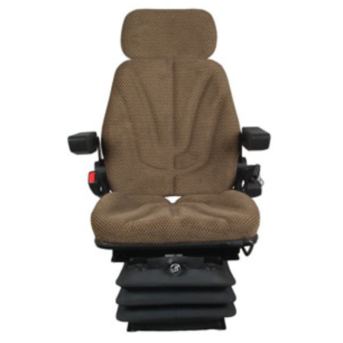  Seat Assembly Air Suspension Brown Checkered Cloth - image 2