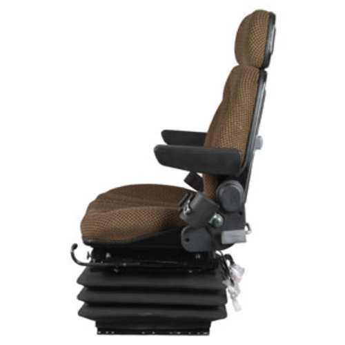  Seat Assembly with Isolator Air Suspension Brown Checkered Cloth - image 3
