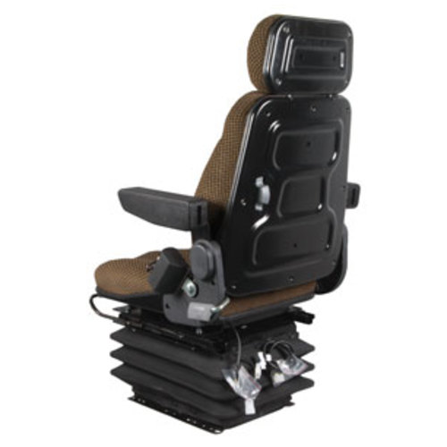  Seat Assembly with Isolator Air Suspension Brown Checkered Cloth - image 5