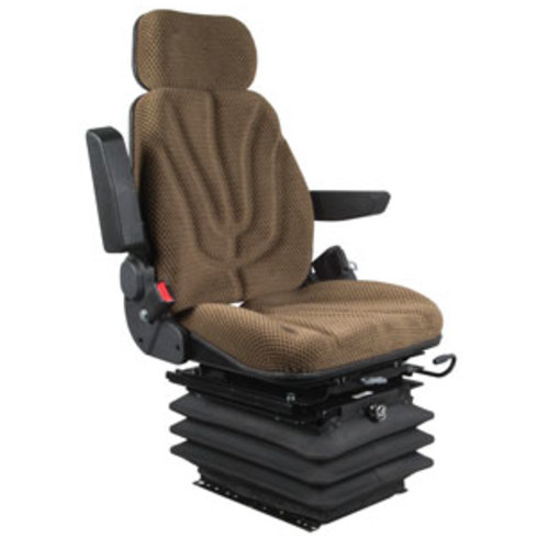  Seat Assembly with Isolator Air Suspension Brown Checkered Cloth - image 6