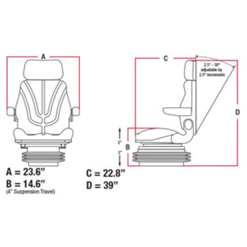  Seat Assembly with Isolator Air Suspension Black Vinyl - image 8