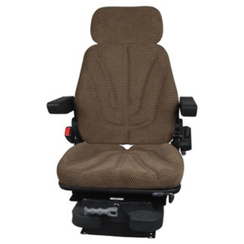  Seat Assembly Low Pro Mechanical Suspension Brown Checkered Cloth - image 2