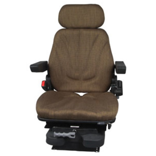  Seat Assembly Low Profile Mechanical Suspension Brown Cloth - image 2