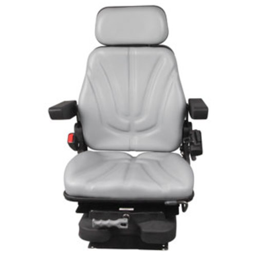  Seat Assembly Low Pro Mechanical Suspension Gray Vinyl - image 2