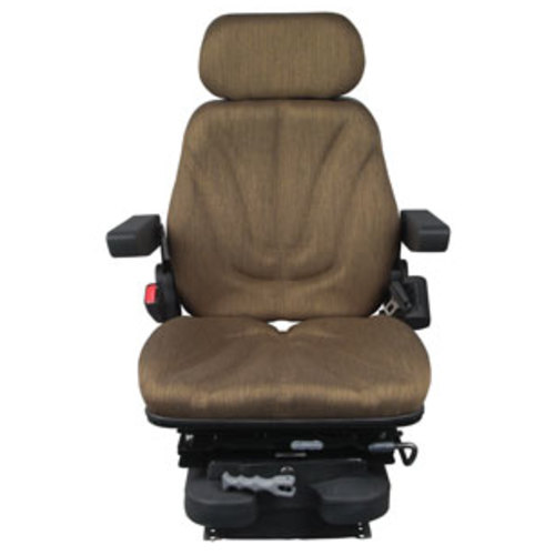  Seat Assembly Low Profile Mechanical Suspension with Isolator Brown Cloth - image 2