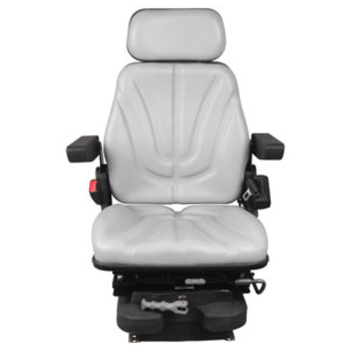  Seat Assembly with Isolator Low Pro Mechanical Suspension Gray Vinyl - image 2