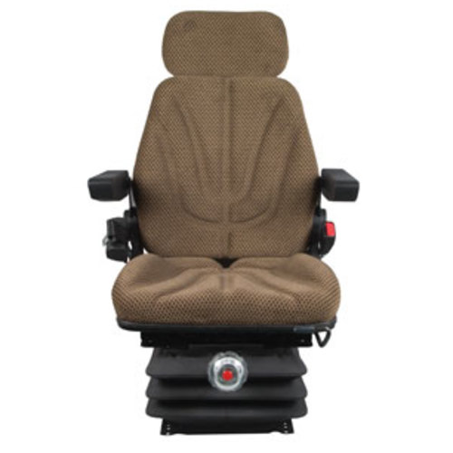  Seat Assembly Mechanical Suspension Brown Checkered Cloth - image 2