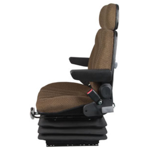  Seat Assembly Mechanical Suspension Brown Checkered Cloth - image 3