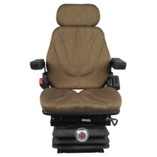  Seat Assembly Mechanical Suspension with Isolator Brown Cloth - image 2