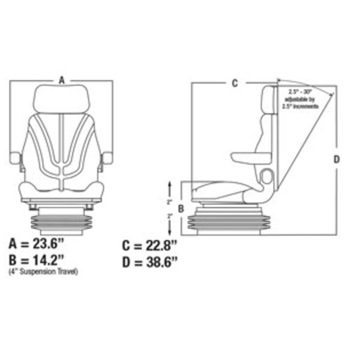  Seat Assembly with Isolator Mechanical Suspension Gray Vinyl - image 3