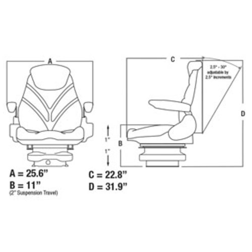  Seat Assembly Low Pro Air Suspension Black Cloth - image 3