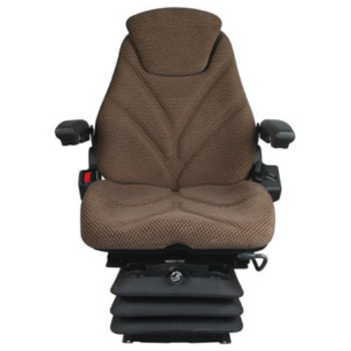  Seat Assembly Air Suspension Brown Checkered Cloth - image 2