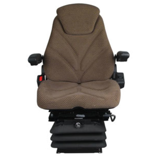  Seat Assembly with Isolator Air Suspension Brown Checkered Cloth - image 2