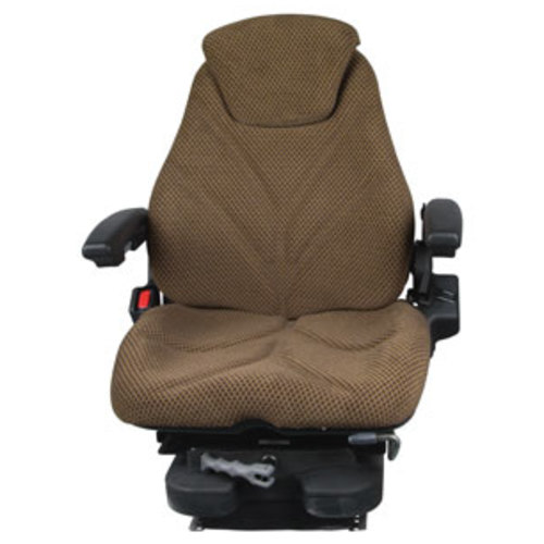  Seat Assembly Low Pro Mechanical Suspension Brown Checkered Cloth - image 2