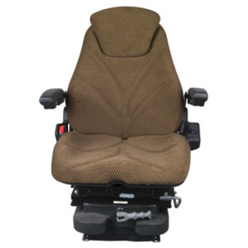  Seat Assembly with Isolator Low Pro Mechanical Suspension Brown Checkered Cloth - image 2