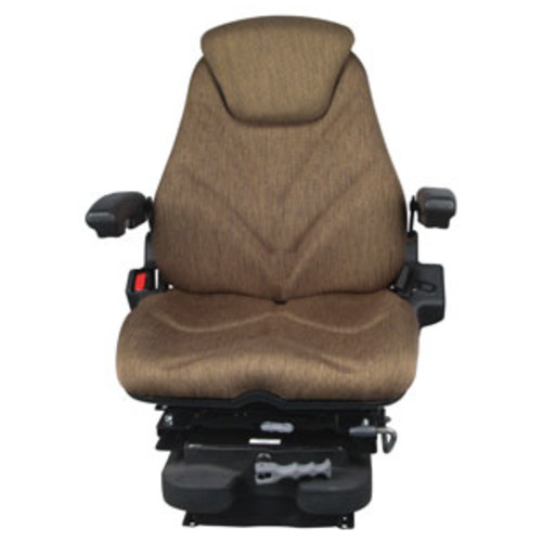  Seat Assembly Low Profile Mechanical Suspension with Isolator Brown Cloth - image 2