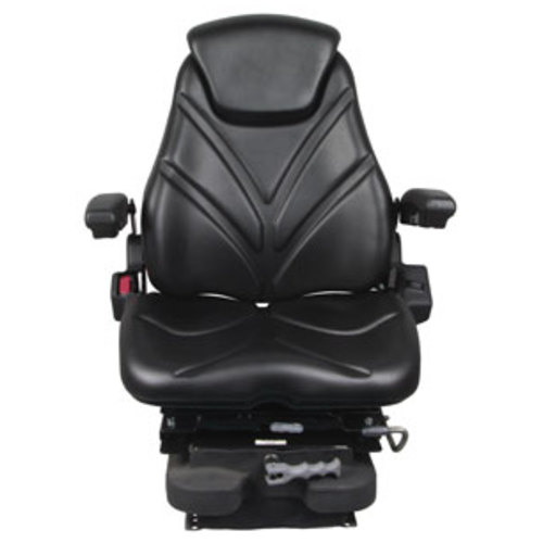  Seat Assembly with Isolator Low Pro Mechanical Suspension Black Vinyl - image 2