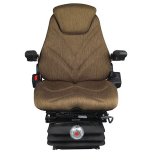  Seat Assembly with Isolator Mechanical Suspension Brown Cloth - image 2