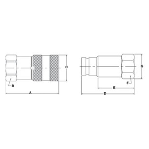 Miscellaneous Flat Face Hydraulic Coupler Socket & Plug Set 1/2" NPT - image 3