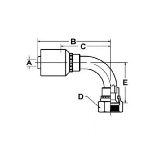 HW Series HW FJX 90 JIC 37° Swivel Pipe - image 2