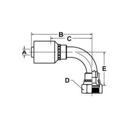 HW Series HW FJX 90 JIC 37° Swivel Pipe Pack of 2 - image 2