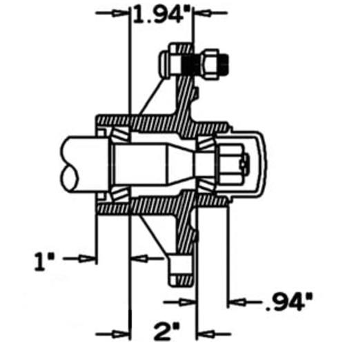  Six Bolt Circle Hub with Cups 6" - image 3