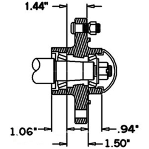  Six Bolt Circle Hub with Cups 6" - image 3