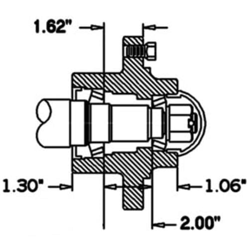  Six Bolt Circle Hub with Cups 6" - image 2