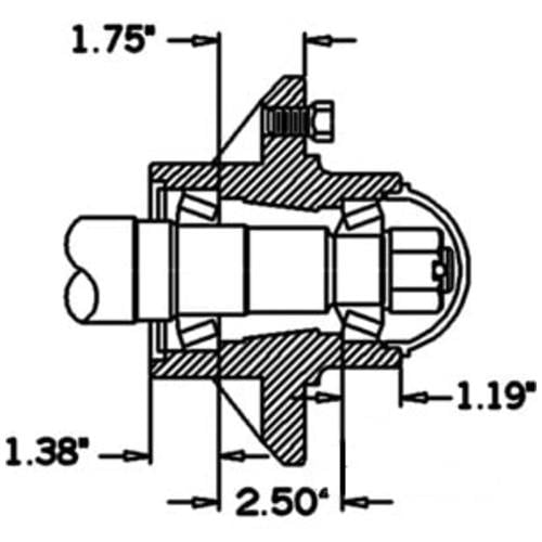  Six Bolt Circle Hub with Cups 6" - image 2