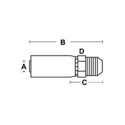 HC Series HC MJ Male JIC 37° Rigid Straight Pipe Connector - image 2