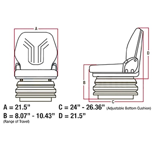MTD Cub Cadet White Grammer Seat Assembly - image 3