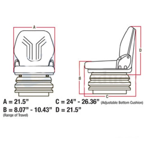 MTD Cub Cadet White Grammer Seat Assembly - image 3