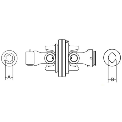 Walterscheid Constant Velocity Driveline Center Housing with Yokes 1 3/8" 6 Spline - image 4