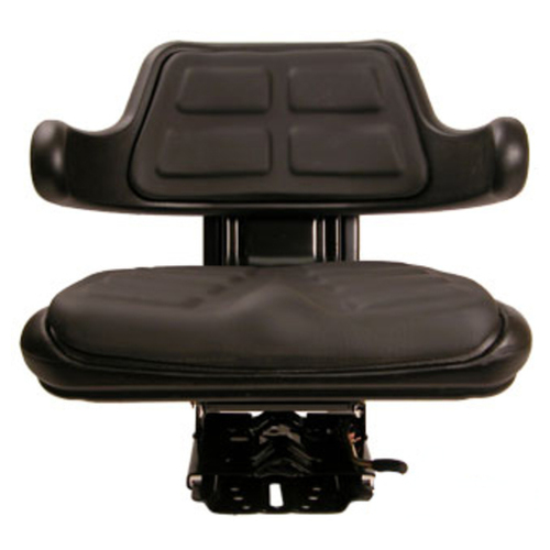 Deluxe Wrap Around Back Tractor Seat with Suspension Black